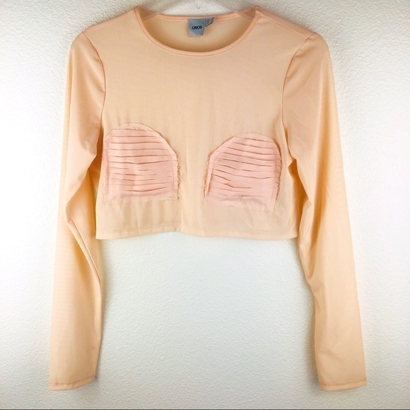 Women’s Asos Long Sleeve Rose Gold Top Size 4 Us - Picture 1 of 8